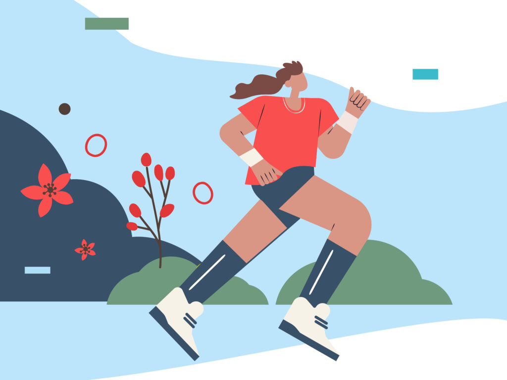 Illustration d'une femme qui court
